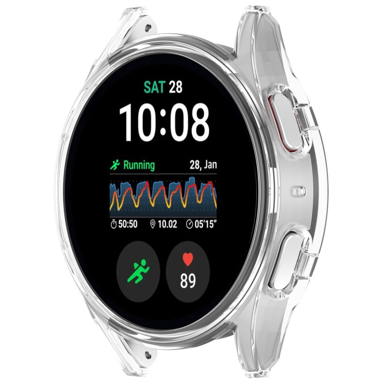 For Sansung Galaxy Watch 7 44mm Half Pack Hollow PC Watch Protective Case(Transparent White)