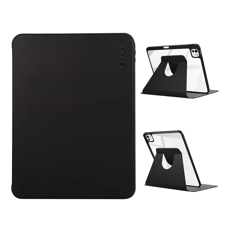 For iPad Pro 11 2024 ENKAY 360 Rotation PMMA Leather Smart Tablet Case with Pen Slot(Black) - free shipping - PMC Jewellery - Order now!