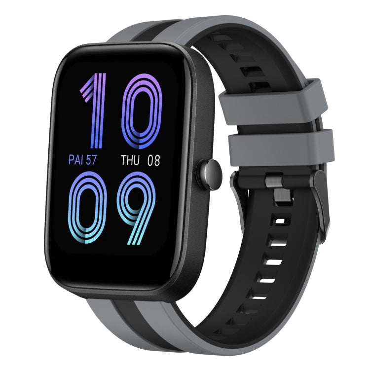 For Amazfit Bip3 Pro 20mm Two-Color Sports Silicone Watch Band(Grey+Black)