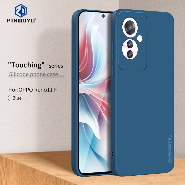 For OPPO Reno11 F PINWUYO Sense Series Liquid Silicone TPU Phone Case(Blue)