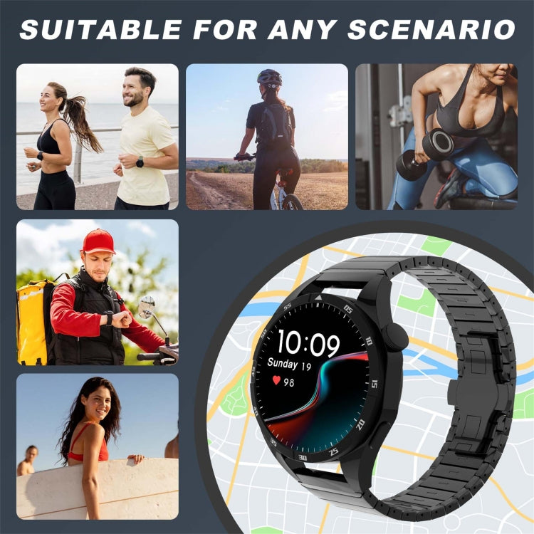 For Garmin Forerunner 255 22mm One Bead Paint Butterfly Buckle Alloy Watch Band(Silver) - free shipping - PMC TechLife - Order now!