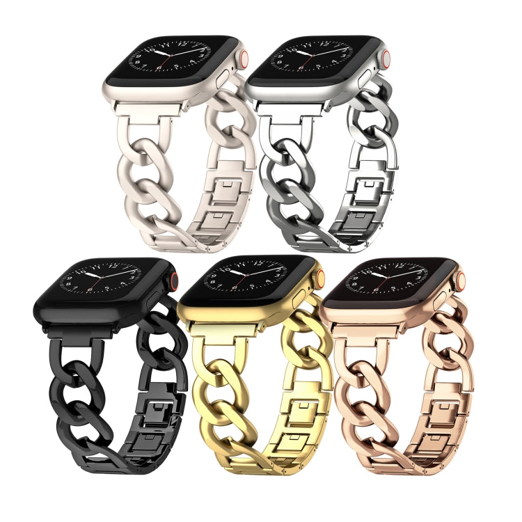 For Apple Watch Ultra 49mm Quick-Release Metal Chain Watch Band(Gold)
