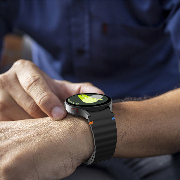 For Samsung Galaxy Watch 5 40 / 44mm Wave Pattern Stitched Silicone Watch Band(Light Gray) - free shipping - PMC TechLife - Order now!