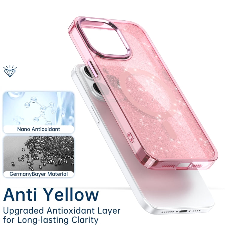 For iPhone 16 Plus Glitter MagSafe Shockproof Phone Case(Purple)