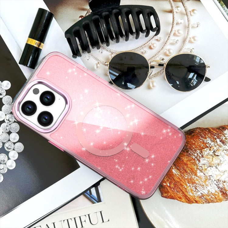 For iPhone 16 Plus Glitter MagSafe Shockproof Phone Case(Purple)
