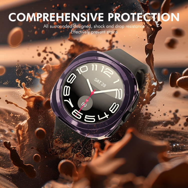 For Samsung Galaxy Watch Ultra 47mm ENKAY Hat-Prince Electroplated Soft TPU Case + 0.2mm 9H Glass Screen Protector(Transparent)