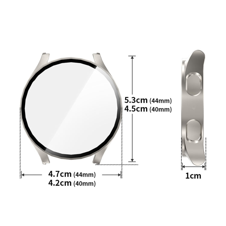 For Samsung Galaxy Watch7 44mm ENKAY Hat-Prince Full Coverage PC + Tempered Glass Film Integrated Watch Case(Transparent)