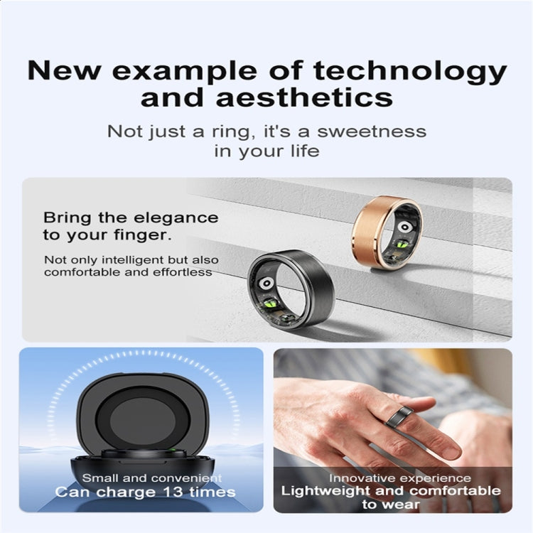R03 SIZE 8 Smart Ring, Support Heart Rate / Blood Oxygen / Sleep / Multiple Sports Modes(Gold) - Smart Rings / Smart Telephones by PMC Jewellery | Online Shopping South Africa | PMC Jewellery | Buy Now Pay Later Mobicred
