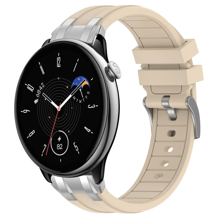 For Amazfit GTR Mini 20mm Quick Release Silver Buckle Royal Silicone Watch Band(Starlight)