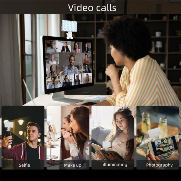 V12A Phone Laptop Video Conference Fill Lamp Portable Selfie Live Streaming LED Fill Light(Purple)