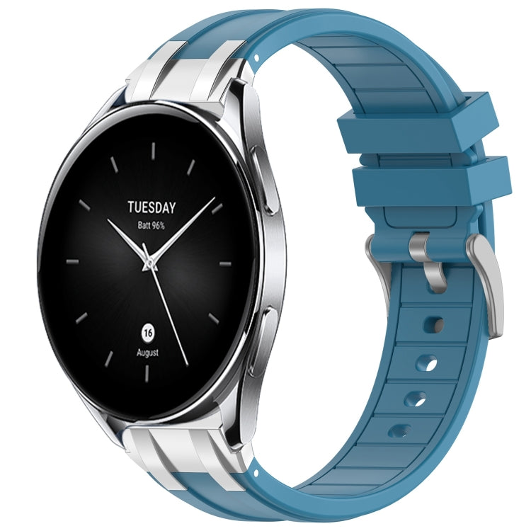 For Xiaomi Watch S2 22mm Quick Release Silver Buckle Royal Silicone Watch Band(Sea Blue)