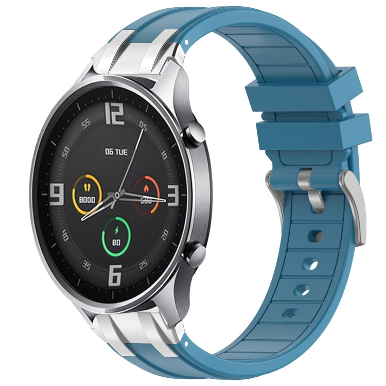 For Xiaomi Watch Color 22mm Quick Release Silver Buckle Royal Silicone Watch Band(Sea Blue)