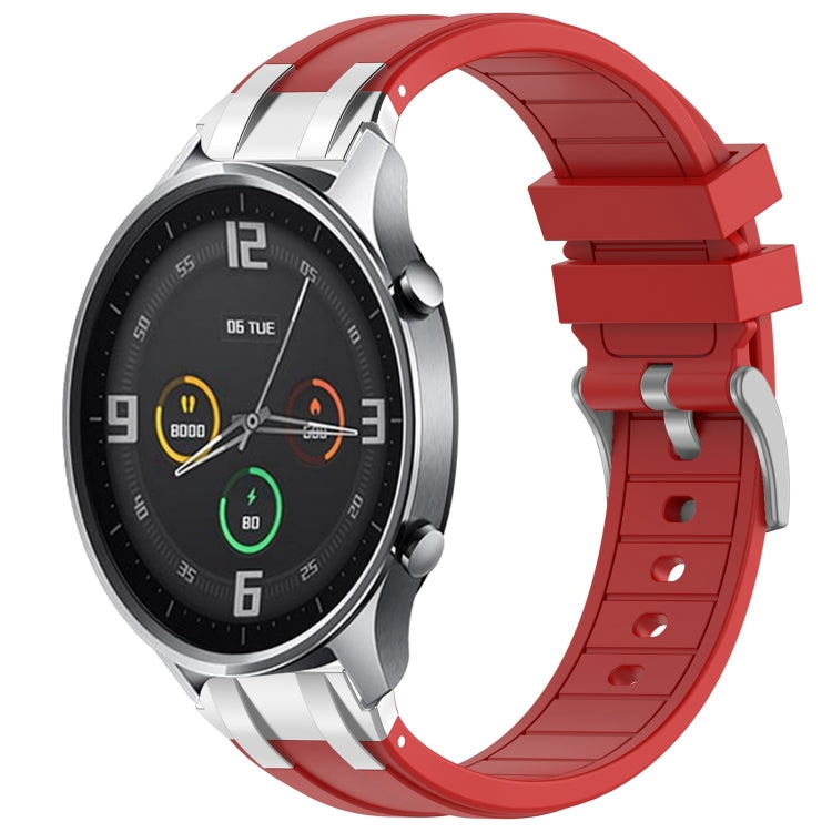 For Xiaomi Watch Color 22mm Quick Release Silver Buckle Royal Silicone Watch Band(Red)