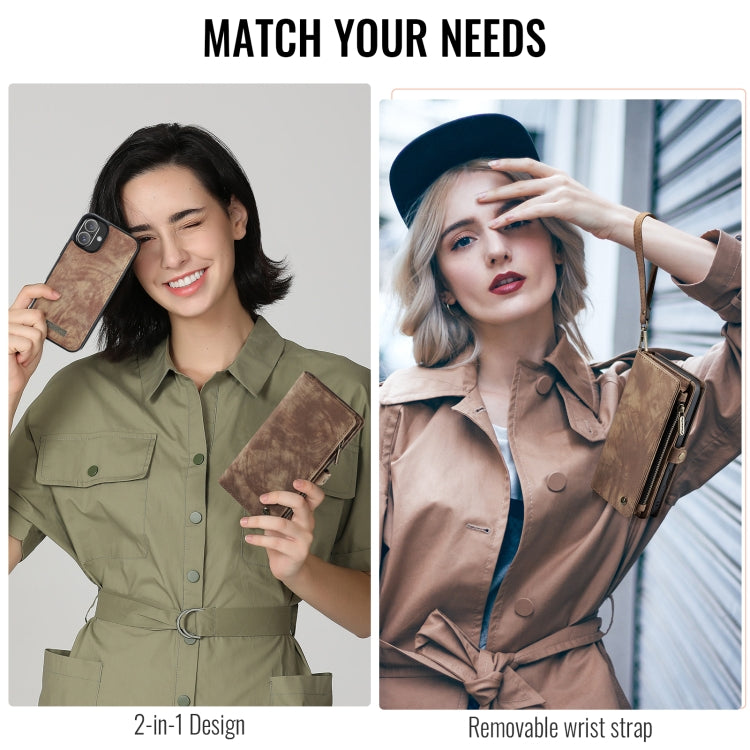 For iPhone 16 Plus CaseMe 008 Detachable Multifunctional Leather Phone Case(Brown) - free shipping - PMC Jewellery - Order now!