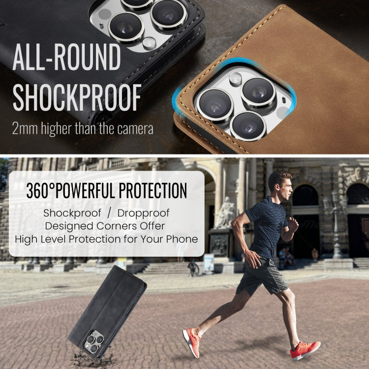 For iPhone 16 Pro Max CaseMe 013 Multifunctional Horizontal Flip Leather Phone Case(Black)