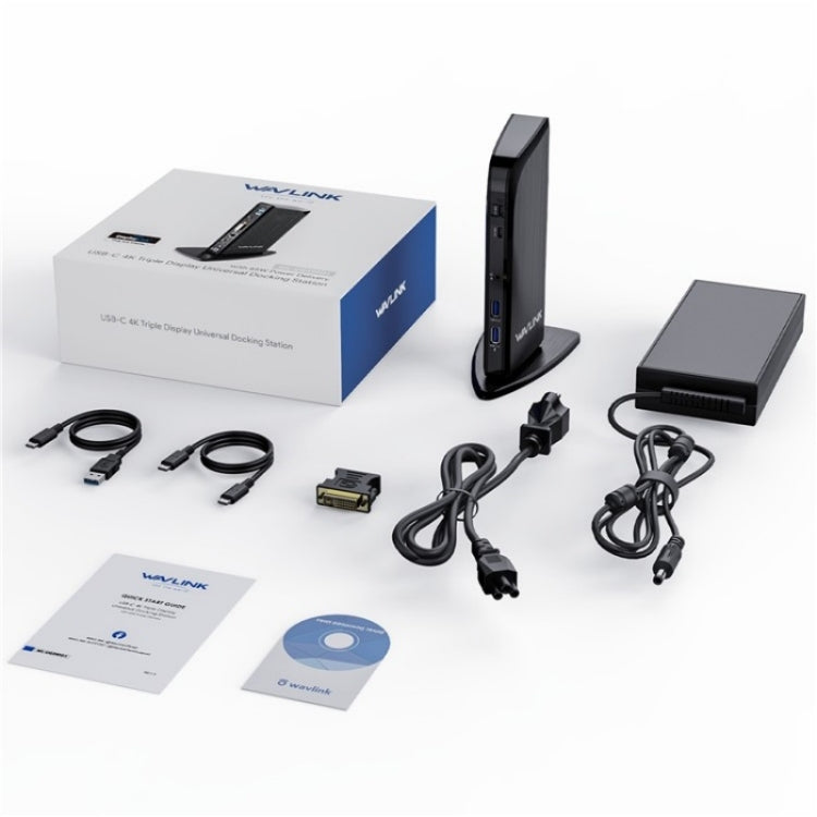 WAVLINK UG39PD1 13 in 1 Type-C Triple Monitors 4K HD Docking Station, Plug:UK Plug