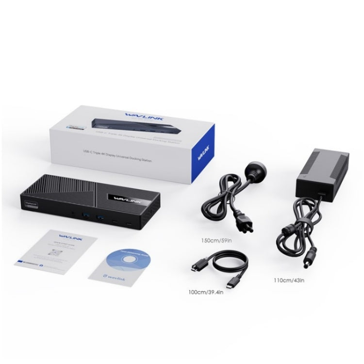 WAVLINK UG69PD25 Pro 100W PD Charging Triple 4K Display Laptop Docking Station, Plug:US Plug
