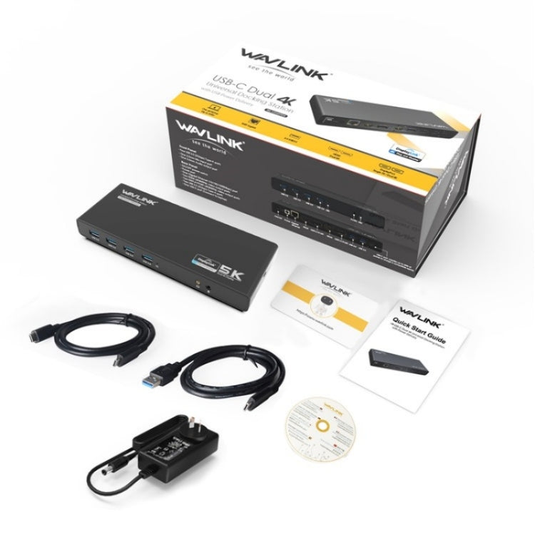 WAVLINK UG69PD6 Dual 4K Laptop Docking Station 5K HD Displaylink 65 / 100W PD Charging, Plug:AU Plug - free shipping - PMC Jewellery - Order now!
