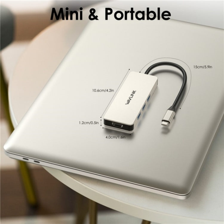 WAVLINK UHP3416 7-in-1 PD100W Charging SD / TF Card Reader 4K HD Type-C Docking Station(Blackish Green)