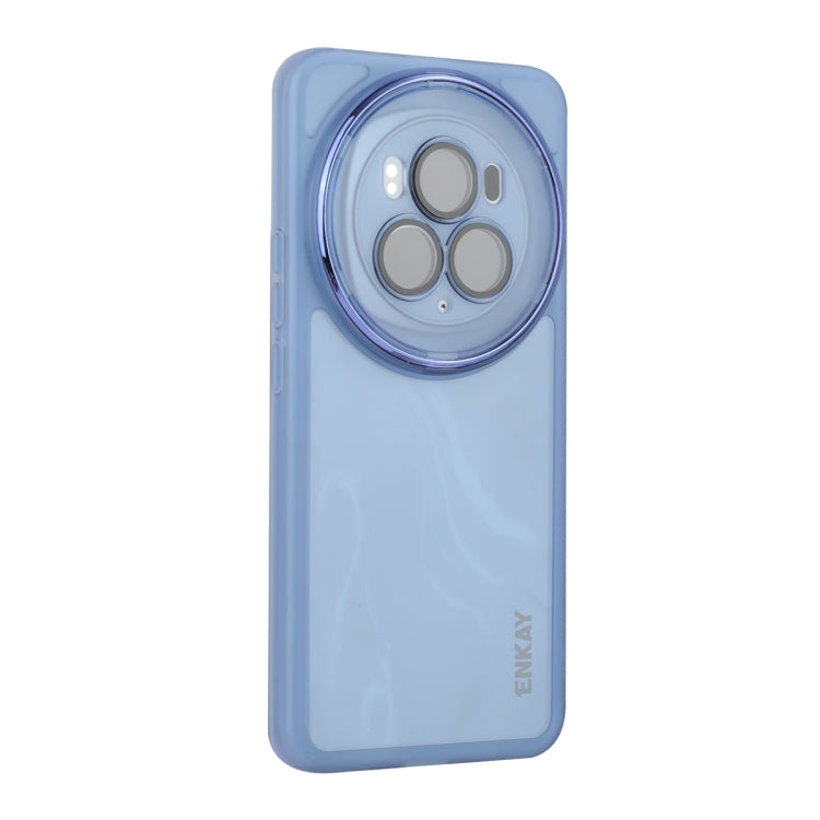 For Honor Magic6 ENKAY Hat-Prince Translucent Matte TPU Phone Case with Lens Film(Blue)