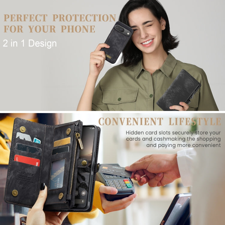 For Google Pixel 9 / 9 Pro CaseMe 008 Detachable Multifunctional Leather Phone Case(Black) - free shipping - PMC Jewellery - Order now!