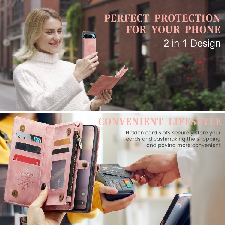 For Google Pixel 9 Pro XL CaseMe 008 Detachable Multifunctional Leather Phone Case(Pink)