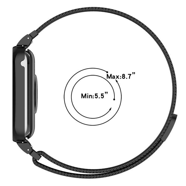 For Xiaomi Mi Band 8 Pro Metal Frame + Milan Magnetic Stainless Steel Integrated Watch Band(Silver)