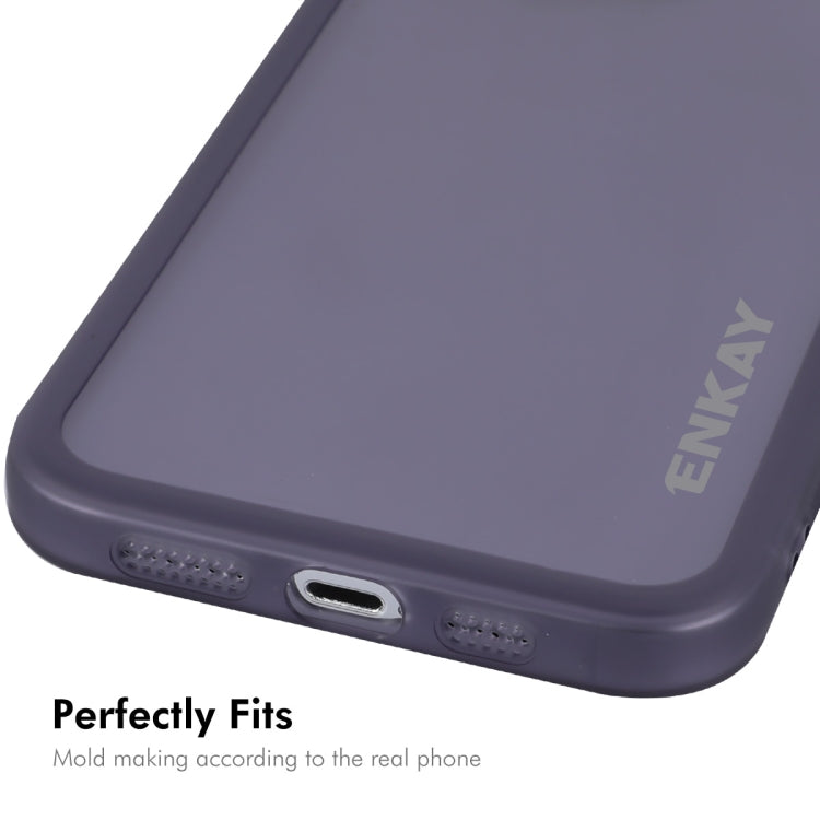 For iPhone 16 Pro Max ENKAY Hat-Prince Translucent Matte TPU Phone Case with Lens Film + 9H Big Arc Edge Film(Blue)