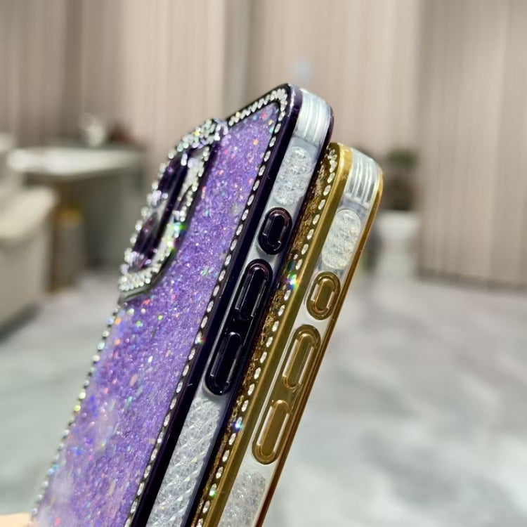 For iPhone 16 Pro Diamond Glitter Sequins TPU Phone Case(Gold)