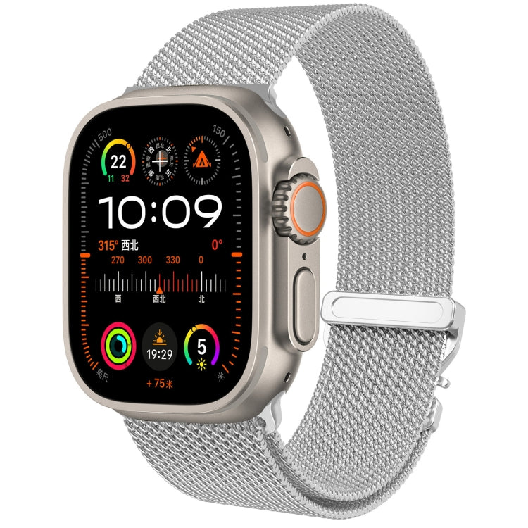 For Apple Watch 10 46mm Mech Milan Metal Mesh Watch Band(Silver)