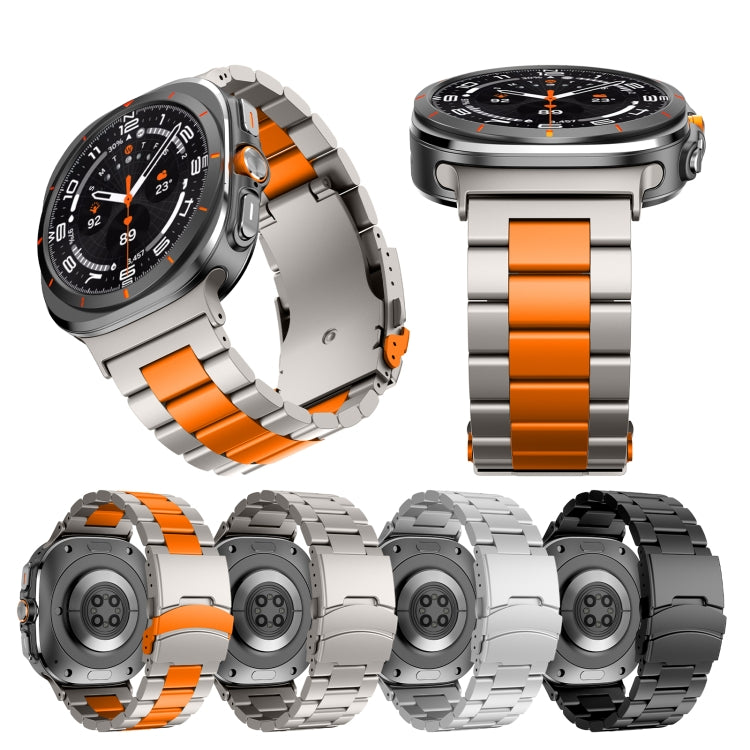 For Samsung Galaxy Watch Ultra 47mm Three Beads Titanium Alloy Metal Watch Band(Silver) - free shipping - PMC TechLife - Order now!