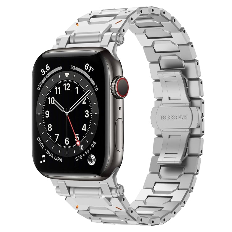 For Apple Watch Series 6 44mm Pathfinder Stainless Steel Metal Watch Band(Silver)