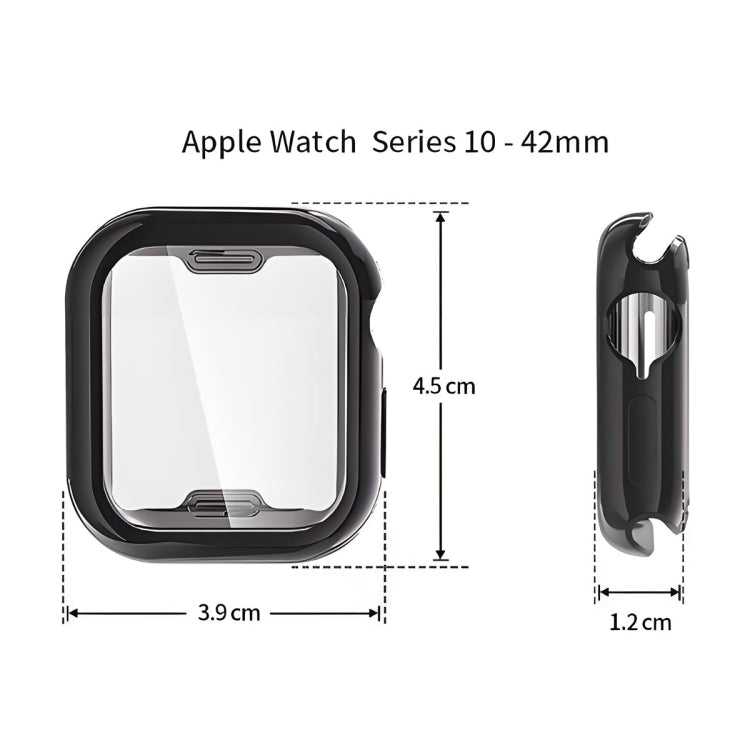 For Apple Watch Series 10 42mm ENKAY Hat-Prince Electroplated Soft TPU Case with Screen Film(Transparent)