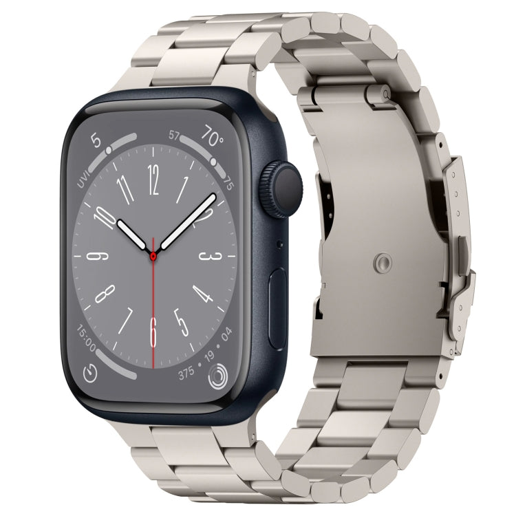 For Apple Watch Series 8 41mm Three Beads Titanium Alloy Metal Watch Band(Titanium Color)