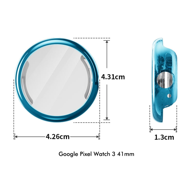 For Google Pixel Watch 3 41mm ENKAY Hat-Prince Full Coverage Electroplated Soft TPU Case with Screen Protection(Gun Color)