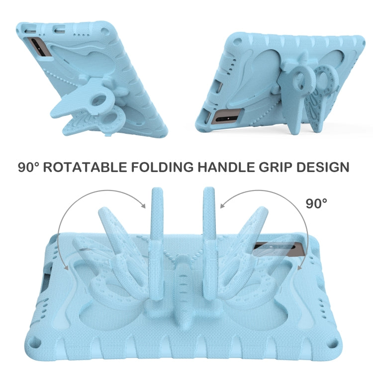 For Honor Tablet V7 11 2021 Butterfly Bracket EVA Shockproof Tablet Case(Light Blue)