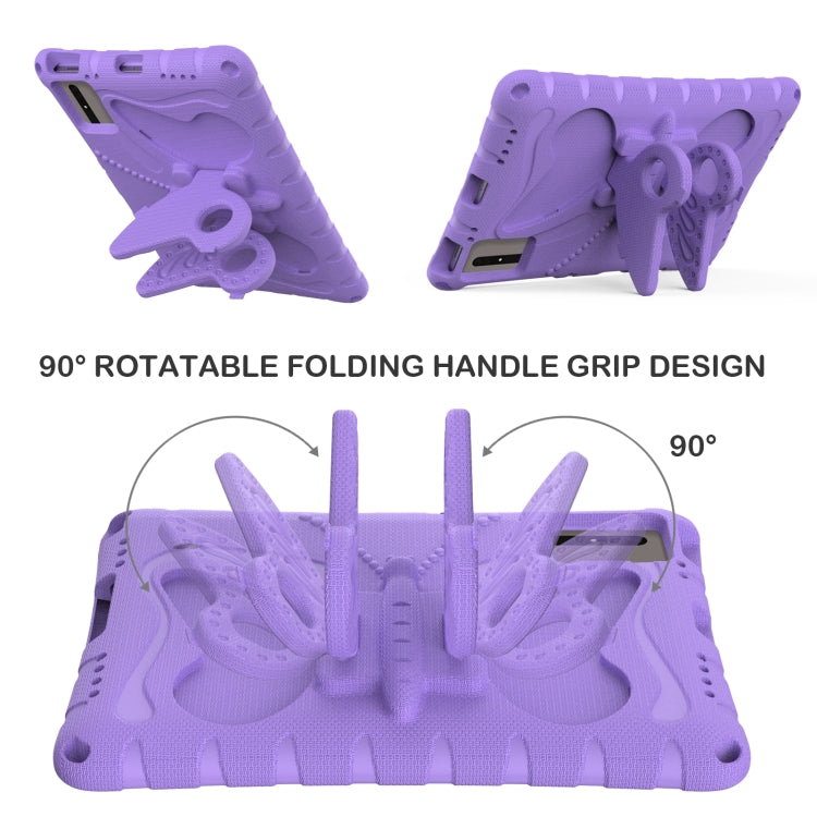 For Huawei MatePad SE 11 2024 Butterfly Bracket EVA Shockproof Tablet Case(Light Purple)