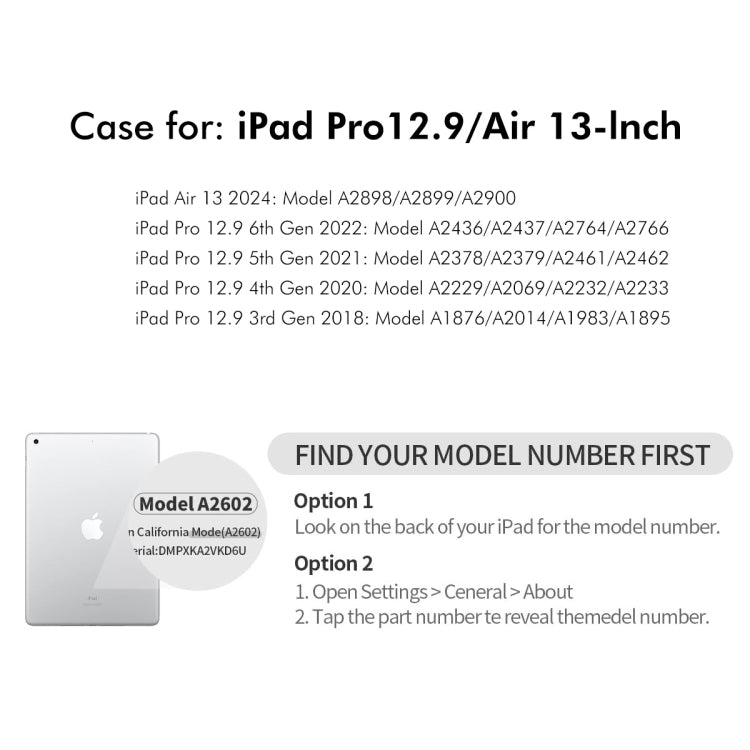 For iPad Pro 12.9 2022/ Air 13 2025 / 2024 ENKAY 360 Rotation TPU Leather Smart Tablet Case with Pen Slot(Black) - free shipping - PMC Jewellery - Order now!