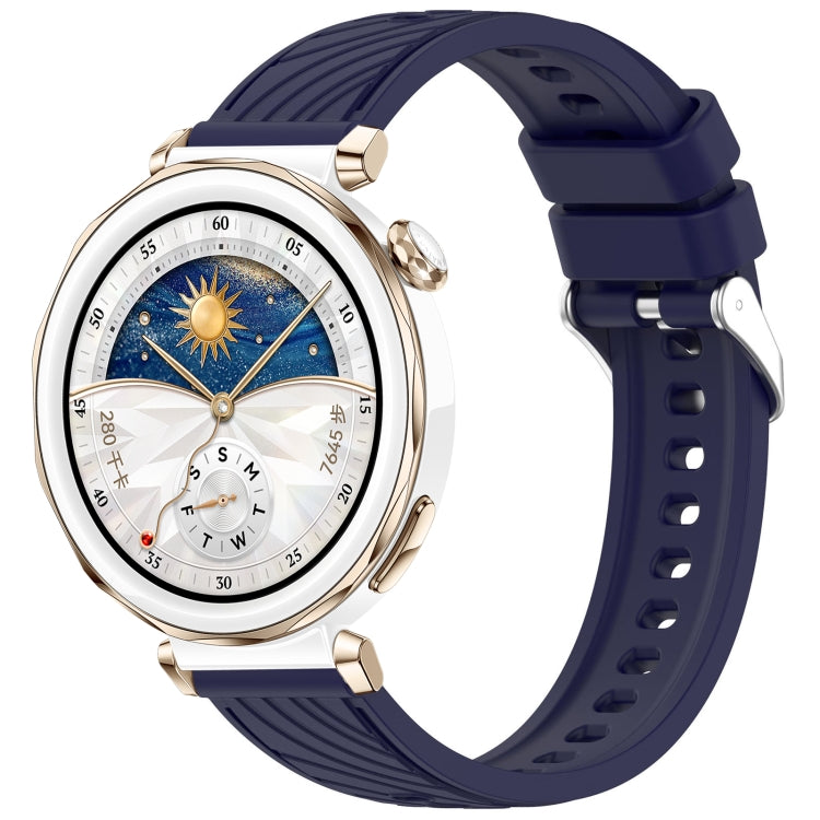 For Huawei Watch GT 5 Pro 42mm Line Texture Quick Release Silicone Watch Band(Original Blue)