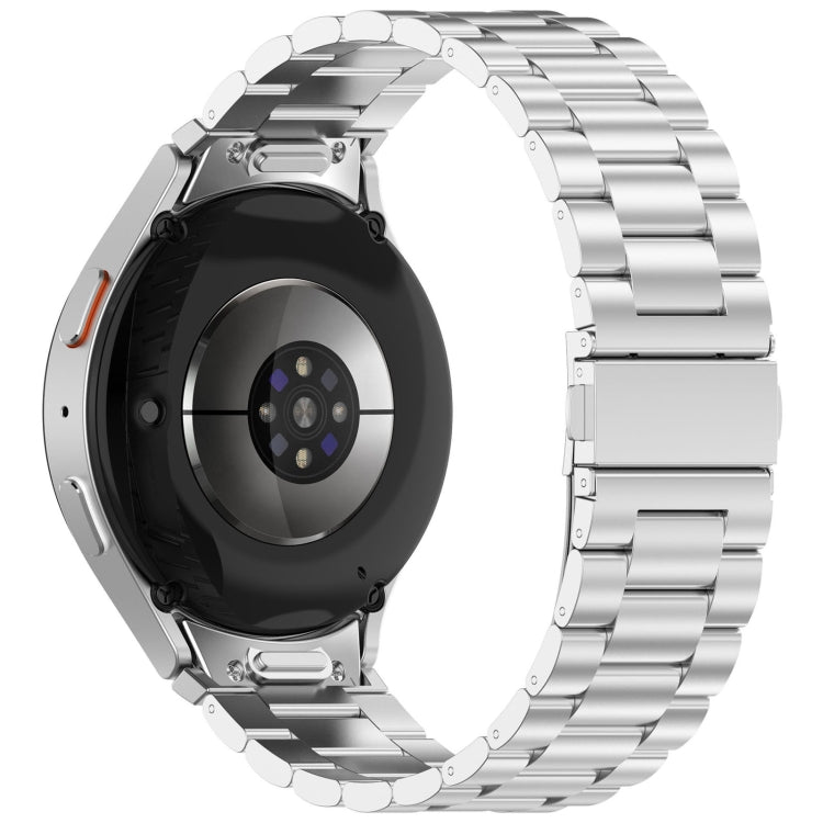 For Samsung Galaxy Watch 7 40 / 44mm Three Beads Button Quick Release Metal Watch Band(Silver)