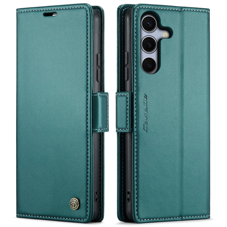 For Samsung Galaxy S25 5G CaseMe 023 Butterfly Buckle Litchi Texture RFID Anti-theft Leather Phone Case(Green)