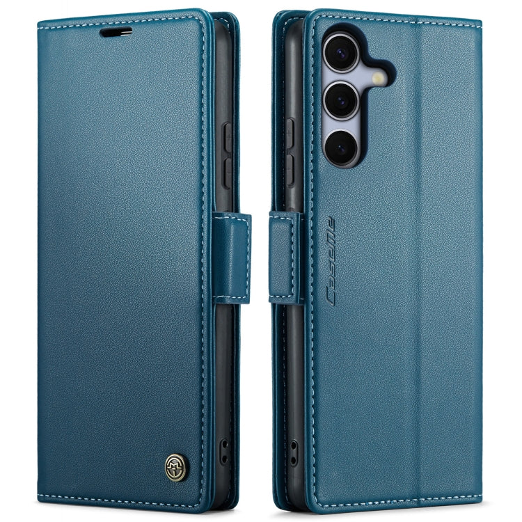 For Samsung Galaxy S25+ 5G CaseMe 023 Butterfly Buckle Litchi Texture RFID Anti-theft Leather Phone Case(Blue)