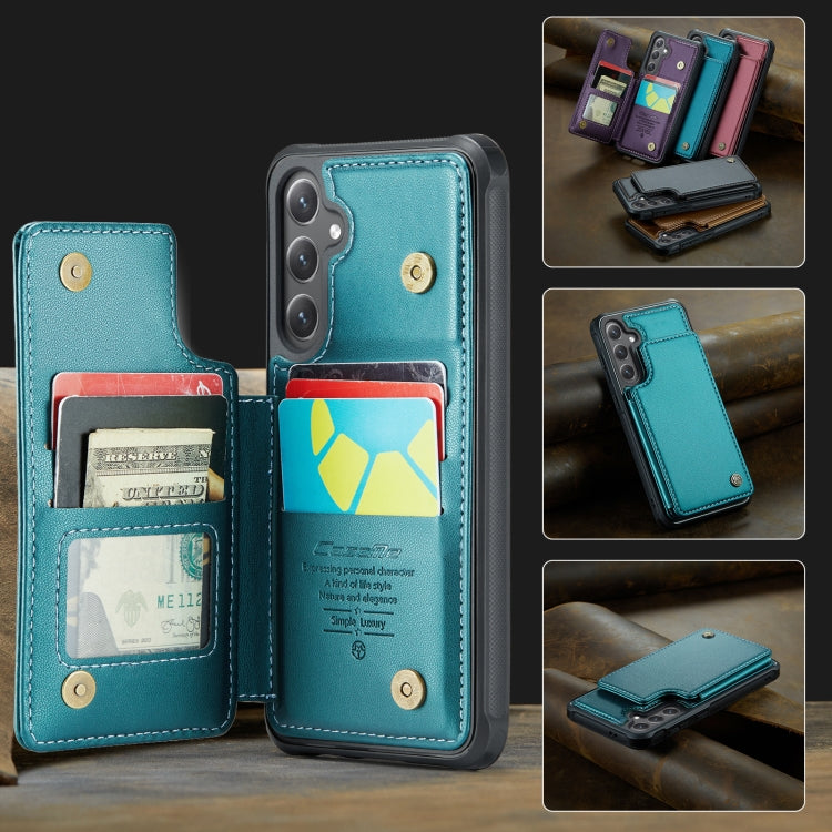 For Samsung Galaxy S24 FE 5G CaseMe C22 Card Slots Holder RFID Anti-theft Phone Case(Green)
