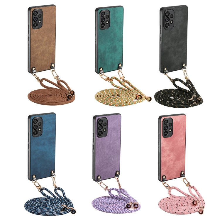 For Samsung Galaxy S25 5G Vintage Leather PC Back Cover Phone Case with Crossbody Strap(Brown) - Galaxy S25 5G Cases by PMC Jewellery | Online Shopping South Africa | PMC Jewellery | Buy Now Pay Later Mobicred