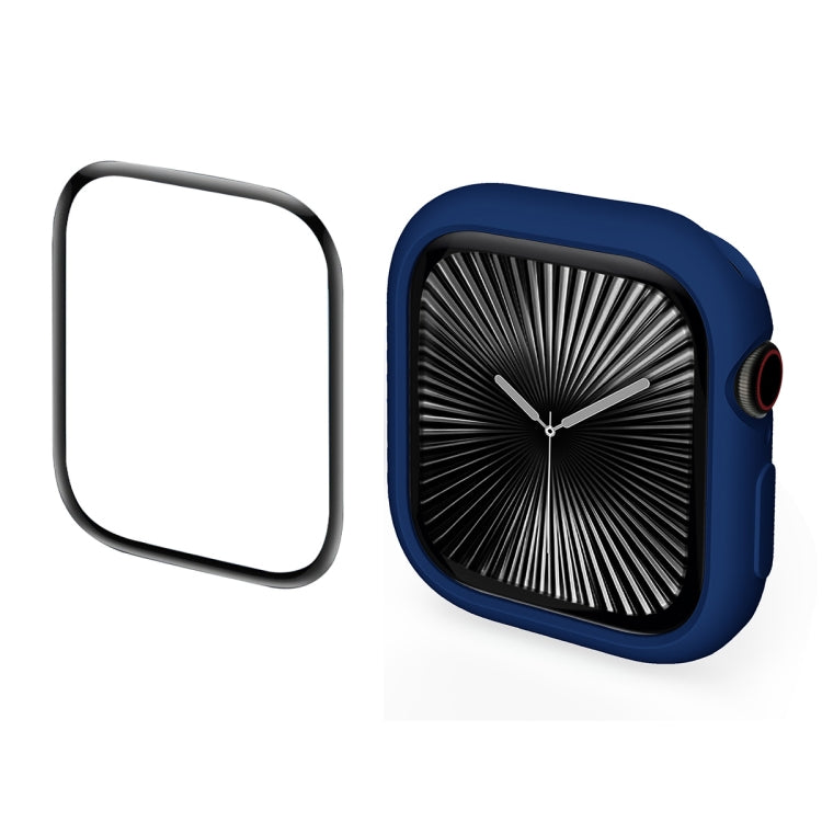For Apple Watch Series 10 42mm ENKAY Hat-Prince 2 in 1 Candy Color TPU Watch Case with Full Coverage PMMA Soft Film(Light Blue)