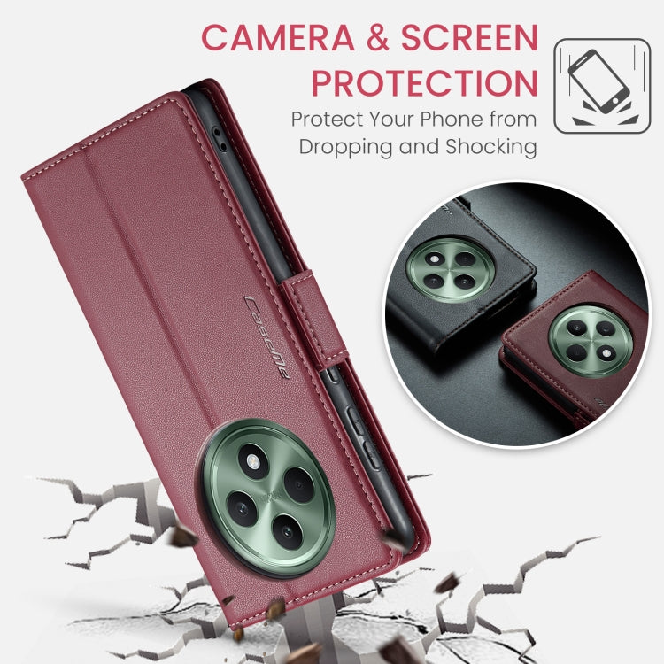 For OPPO Reno12 F /12 FS 5G CaseMe 023 Butterfly Buckle Litchi Texture RFID Anti-theft Leather Phone Case(Red)