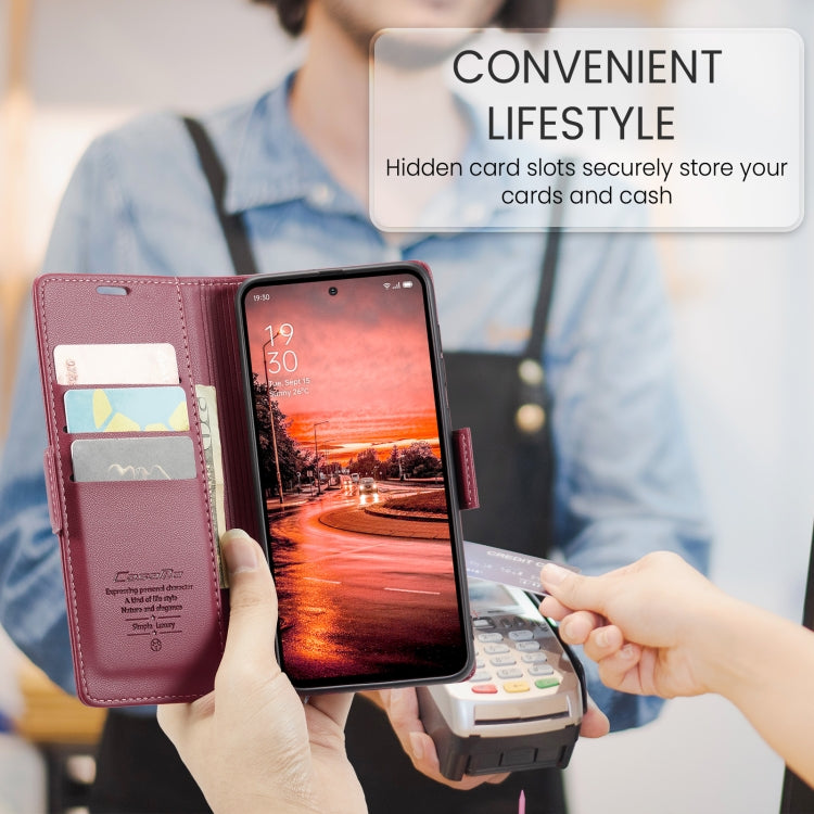For OPPO Reno12 F /12 FS 5G CaseMe 023 Butterfly Buckle Litchi Texture RFID Anti-theft Leather Phone Case(Red)