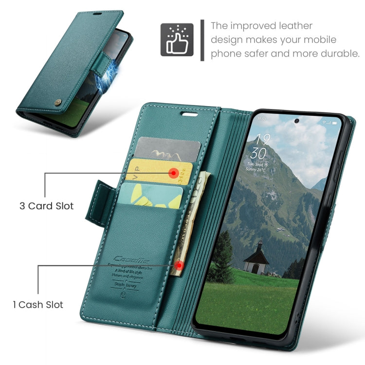 For OPPO Reno12 F /12 FS 5G CaseMe 023 Butterfly Buckle Litchi Texture RFID Anti-theft Leather Phone Case(Green)