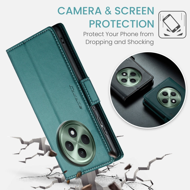 For OPPO Reno12 F /12 FS 5G CaseMe 023 Butterfly Buckle Litchi Texture RFID Anti-theft Leather Phone Case(Green)