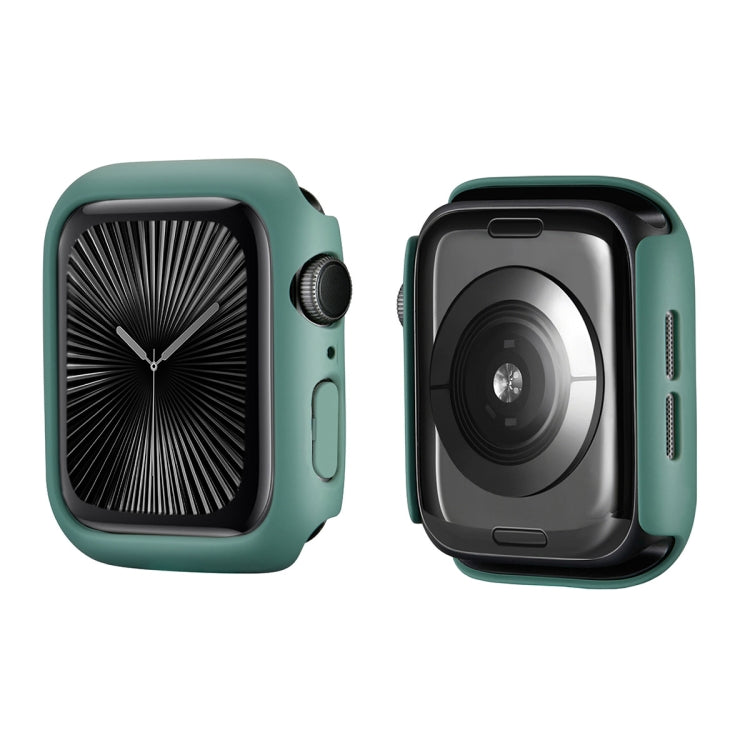 For Apple Watch Series 10 42mm ENKAY Hat-Prince 2 in 1 Solid Color PC Watch Case with Full Coverage PMMA Soft Film(Green)